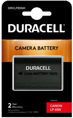 LP-E6N Li-ion Battery For Canon Digital DSLR Camera By DURACELL  #DRCLPE6N  (UK) • £40.95