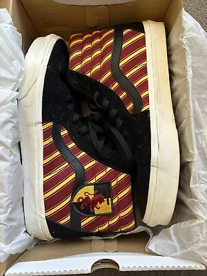 Vans X Harry Potter Gryffindor Sk8-Hi High Top Skate Shoes Size Mens 12 Black • $100