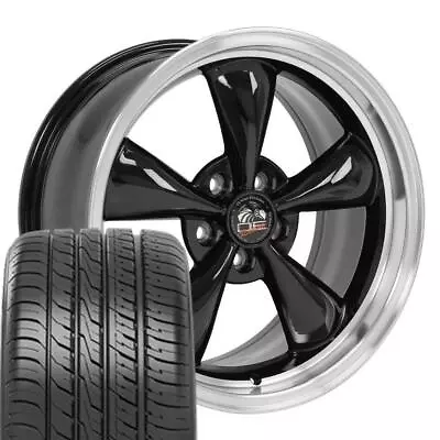 18x9 Black 3448 Wheels & 245/40ZR18 Tires Fit Ford Mustang Bullitt Rims • $1299