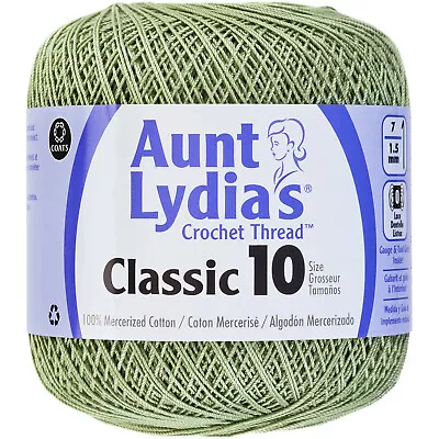 Aunt Lydia's Classic Crochet Thread Size 10-Frosty Green 154-661 • £11.14