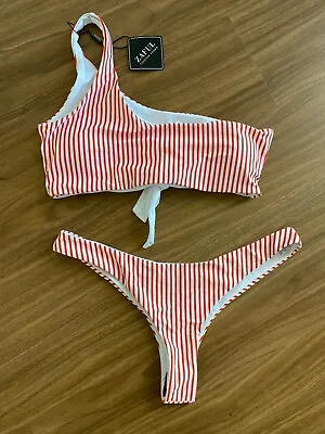 Zaful Bikini - Red & White Striped - Large - BNWT • $15