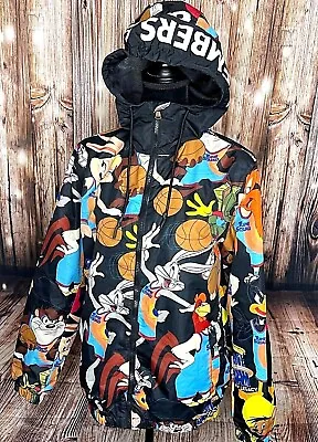 Members Only Looney Tunes Collab Jacket Coat Hooded Full Zip Small Tune Squad • $47