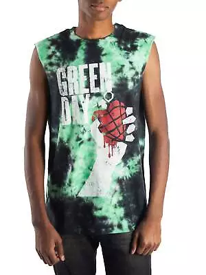 Men's Green Day America Idiot Heart Tie Dye Muscle Tank • $12.99