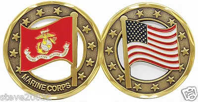 NEW U.S. Marine Corps Flag Cut Out Challenge Coin. 3086 • $9.99