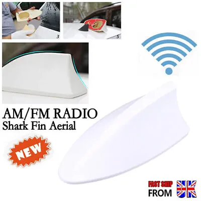 £8.99 • Buy White Car SUV Shark Fin FM/AM Radio Signal Antenna Roof Aerial Universal ABS