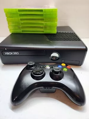 🔥 Xbox 360 S Slim 500 GB Console Bundle Controller Bundle Lot BONUS 5 Games! 🔥 • $129