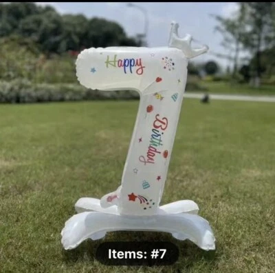 Number Balloons Seven 7th Birthday Free Standing No Helium Required  • £2.85