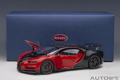 Autoart Bugatti Chiron Sport Italian Red/Carbon In 1/18 Scale New Release! • $259