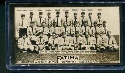 1913 T200 Fatima Washington Americans Walter Johnson Clark Griffith PR/FR • $549.99