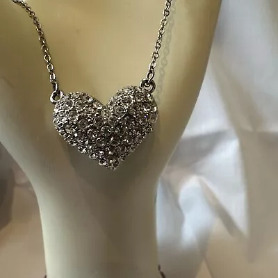 Cluster Rhinestones Heart Shaped Necklace  • $10