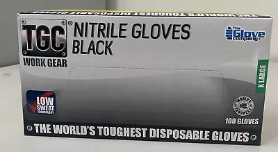 TGC NITRILE GLOVES BLACK / PACK-100 GLOVES (SIZE - X Large) • $48