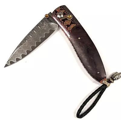 William Henry Tapestry Damascus Steel Pocket Knife NEW • $1050