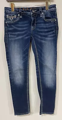 Rock Revival Jeans Mens 30 Measured 32x28  KAI Ankle Skinny Fade Distress EUC • $39.99