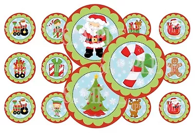 Christmas Pre-Cut 1 Inch Bottle Cap Images (14 Options) • $4.50