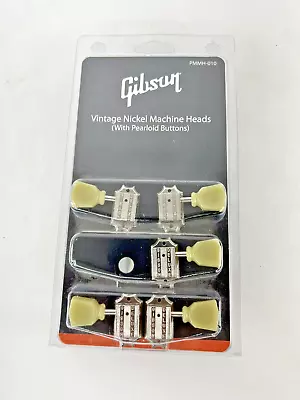 Vintage Gibson PMMH-010 Guitar Nickle Machine Heads W/ Pearloid Buttons 5-Pcs • $76.55