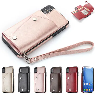 $16.98 • Buy Leather Wallet Card Slot Back Case Cover For IPhone 12Pro Max 11 XR 6S 7 8 Plus 