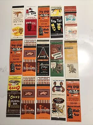 Lot Of 15 Hawaiian Tiki Bar Restaurant Matchbook Covers • $21.86