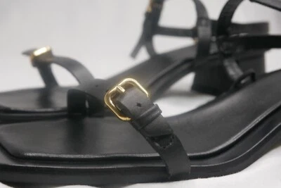$16.50 • Buy Low Heel Bucked Leather Sandals Black