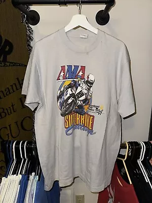 Vintage AMA Superbike Race Motorcycle Single Stitch Shirt Size XL Fruitoftheloom • $35