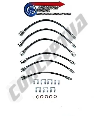 Stainless Braided Brake Lines Hose Set Of 6 -For Datsun S130 280ZX L28ET • $202.30