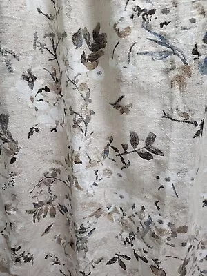 Threshold Floral 100% Cotton Fabric Shower Curtain 68” Tan Neutral* • £7.70