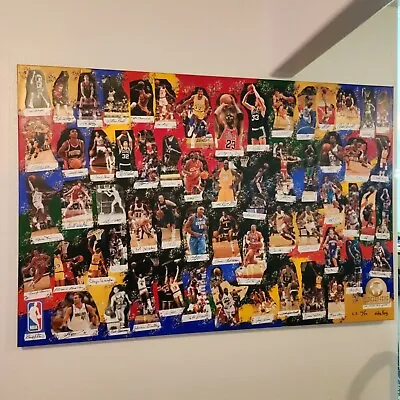 Michael Jordan Kobe Bryant LeBron James Auto # 44/50 On Card Canvas 40x60 NBA • $7549