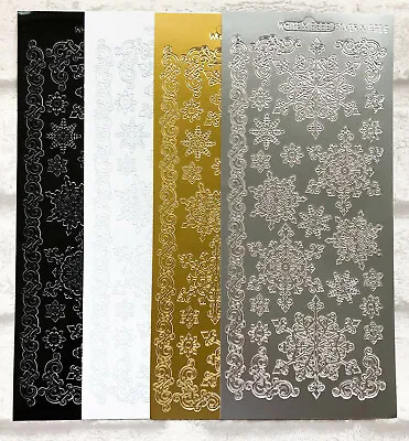 £1.79 • Buy Christmas Snowflakes Borders Assorted Colours Card Craft Peel Off Stickers
