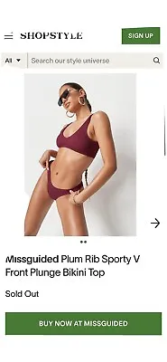 Missguided Plum Rib Bikini • £4.99