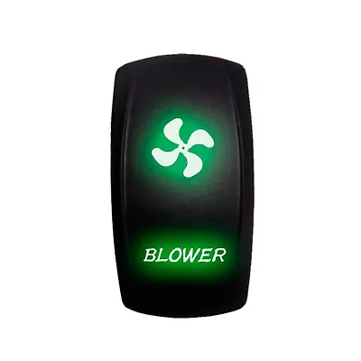 LED Illuminated Rocker Switch  BLOWER  Waterproof Marine Boat 12V Backlit Green • $16.50