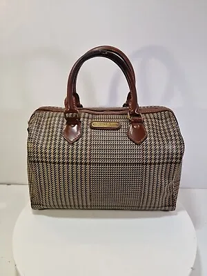 Vintage Ralph Lauren Polo Women's Handbag Purse Bag Brown PLAID Houndstooth C13 • $65