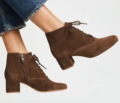 Madewell Lace-up Block Heel Boots Weathered Maple Brushed Suede NIB Authentic • $19.95