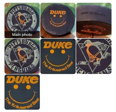 Pittsburgh Penguins Duke The KrÄusened Beer 🍺 Vintage Official Hockey Puck 🇨🇦 • $125