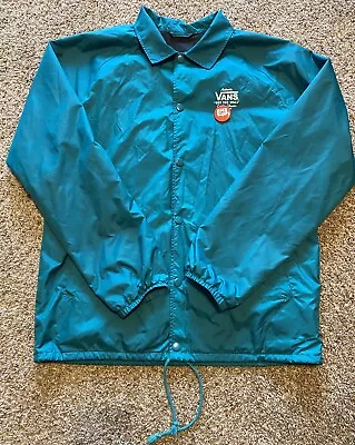 VANS Custom Classic Snap Up Windbreaker Jacket Teal Size XL • $21