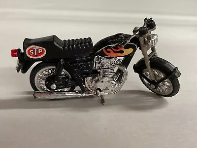 Vintage Die-cast Motorcycle STP Black With Flames • $10.62