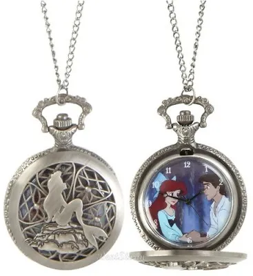 $27.50 • Buy Disney's The Little Mermaid Pocket Watch - Necklace 30  Chain & 3+ Extender