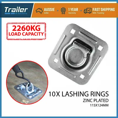 10X Lashing Ring Tie Down Points Anchor Flush Cargo Truck Ute Trailer Zinc Plate • $60.96