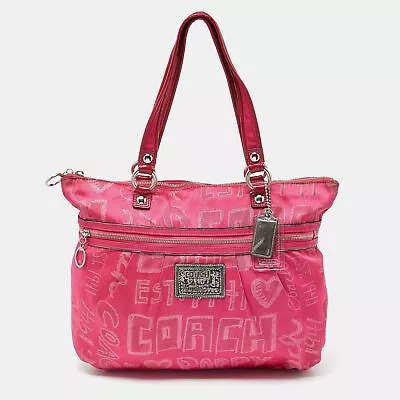 Coach Pink Canvas And Patent Leather Poppy Glam Tote • $147