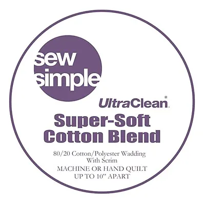 Sew Simple Cotton Blend 80/20 Wadding 90 Inches (220cms) Quilts Crafts Patchwork • £8.99