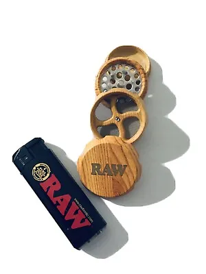 Raw High Quality Grinder 4 Parts Shredder Herb Grinder & Raw Lighter 2x Gift Set • £13.50