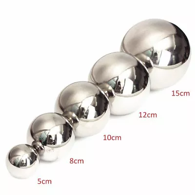 Mirror Polished Sphere Hollow Ball Home Garden Ornament Decor Stainless Steel • £9.23