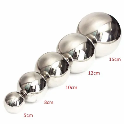 Mirror Polished Sphere Hollow Round Ball Garden Ornament Stainless Steel 5-15cm • £10.81
