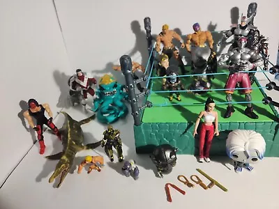 Huge Mixed Lot Action Figures Motu WWE Wildcats Fortnite Predator  • $25.50