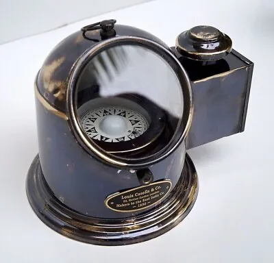 Ship Boat Binnacle Gimbals Compass With Lantern Vintage Nautical Brass Compass • $89.63