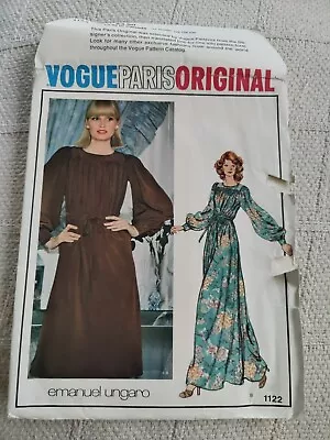 Vogue Paris Original Sewing Pattern Emmanuel Ungaro Size 14 Uncut Misses Dress • $14.99