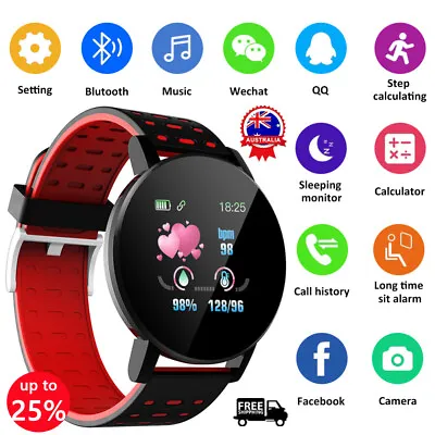 $16.45 • Buy Smart Watch Bluetooth Heart Rate Blood Pressure Fitness Tracker For IOS /Android