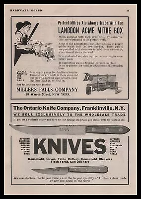 1912 Millers Falls Company New York Langdon Acme Mitre Box Vintage Print Ad • $14.95