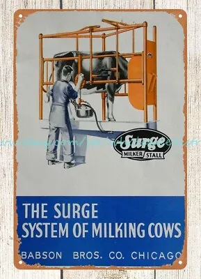 1949 CHICAGO DUBUQUE BABSON BROS. SURGE MILKERS Metal Tin Sign Metal Wall • $18.96