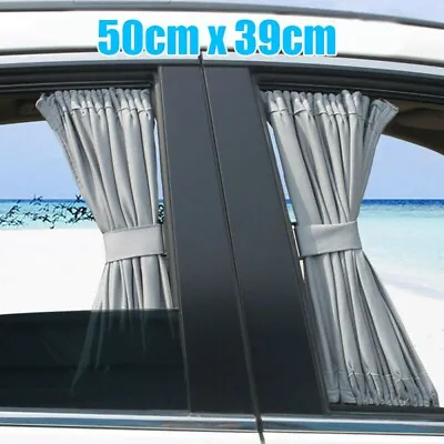 2Pcs Gray VIP Car Van SUV Curtains UV Sunshade Visor Universal Newest • $19.66