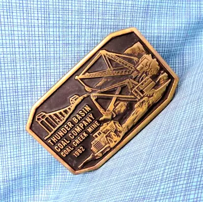 Thunder Basin Coal Co Belt Buckle Coal Creek Mine WY Vtg 80s Anacortes .TAZ974.A • $58.98