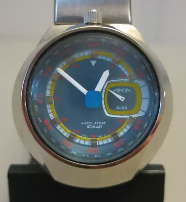 Seiko Alba AKA Blue Bullhead Quartz Watch - V707-0A18 / V707-0A20 - New Battery • $150